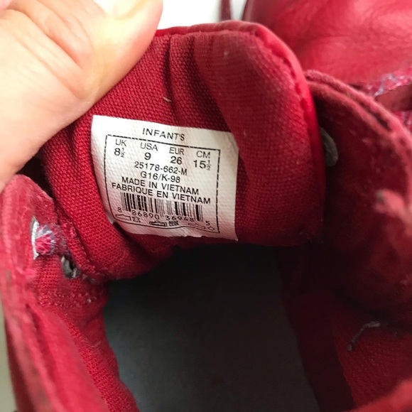 Palladium red leather boots VGUC - visible wear size 9 toddler - Picture 9 of 10